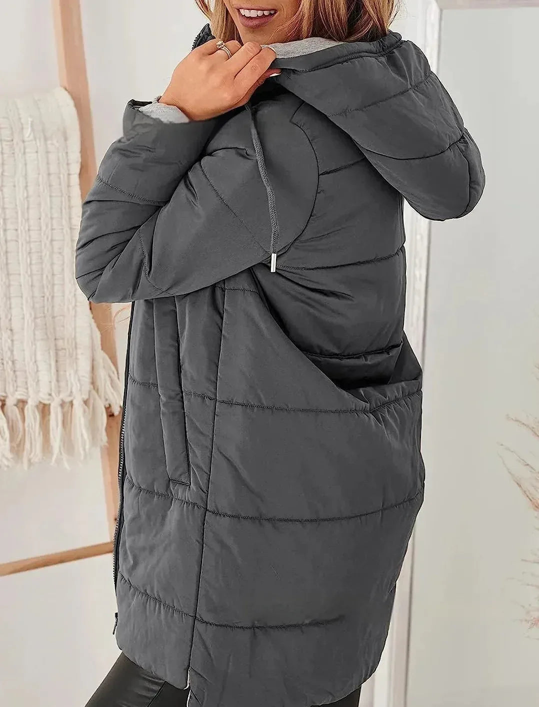 Women's Hooded Solid Color Long Cotton Jacket 2026 - Pocket Winter Coat - DanaFashionstore