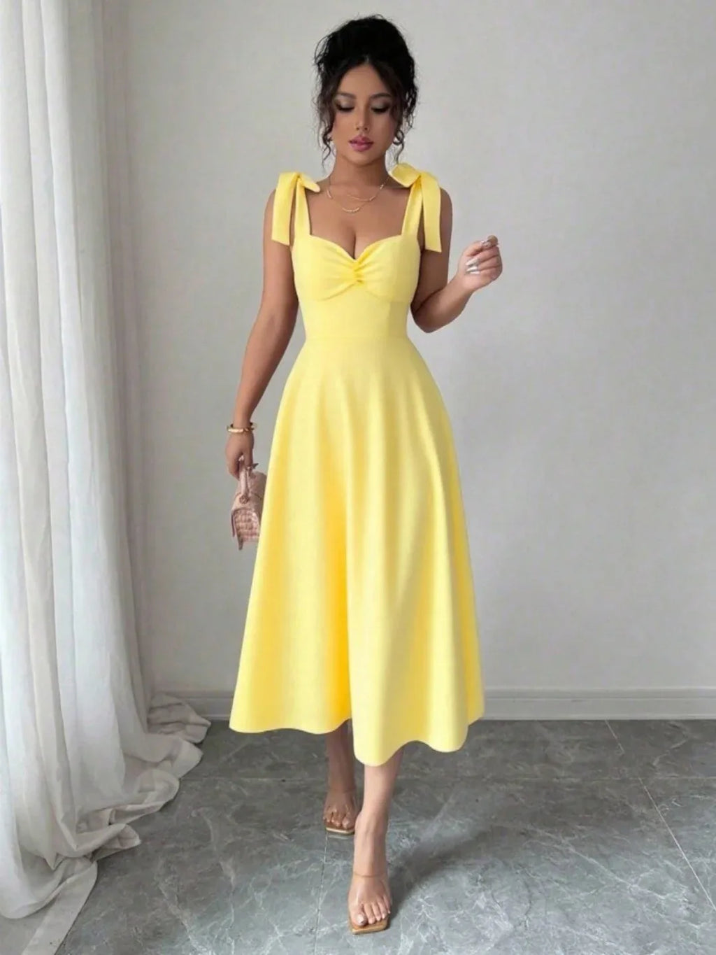 Lace-up Waist-cinching Maxi Dress - DanaFashionstore
