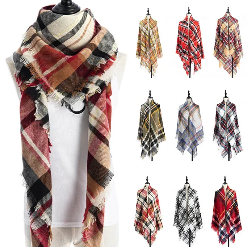 Women's Cashmere-like Plus-sized Double-sided Qicaigei Scarf Shawl - DanaFashionstore