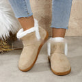 Insulated Cotton-padded Shoes Large Size Flat Bottom Solid Color Fleece Lined Padded Warm Keeping - DanaFashionstore