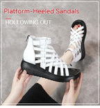 New Ethnic Style Retro Wedge Sandals Women's Casual Bag Heel Sandal Boots Cowhide Fish Mouth Sandals - DanaFashionstore