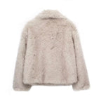 Winter Plush Coat Fashion Warm Thicken Fluffy Lapel Jacket Outwear Casual Long Sleeve Tops Womens Clothing - DanaFashionstore