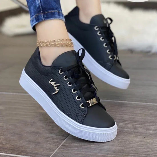 Women Flat Sneakers Breathable Lace-up Shoes For Girls - DanaFashionstore