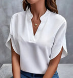 Summer Short-sleeved Chiffon Shirt New V-neck Shirt Women's Casual Versatile Clothing - DanaFashionstore