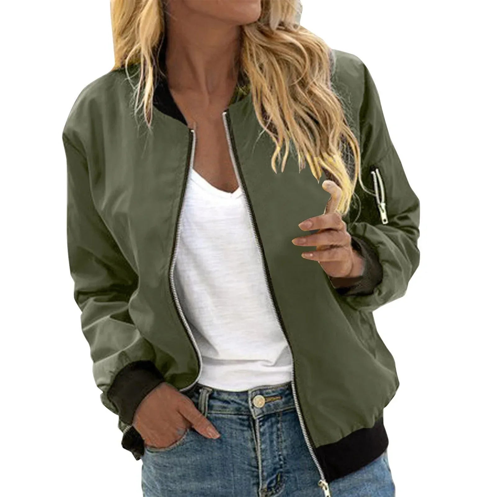 Women's Baseball Bomber Jacket 2025 - Vintage Zipper Casual Outerwear - DanaFashionstore