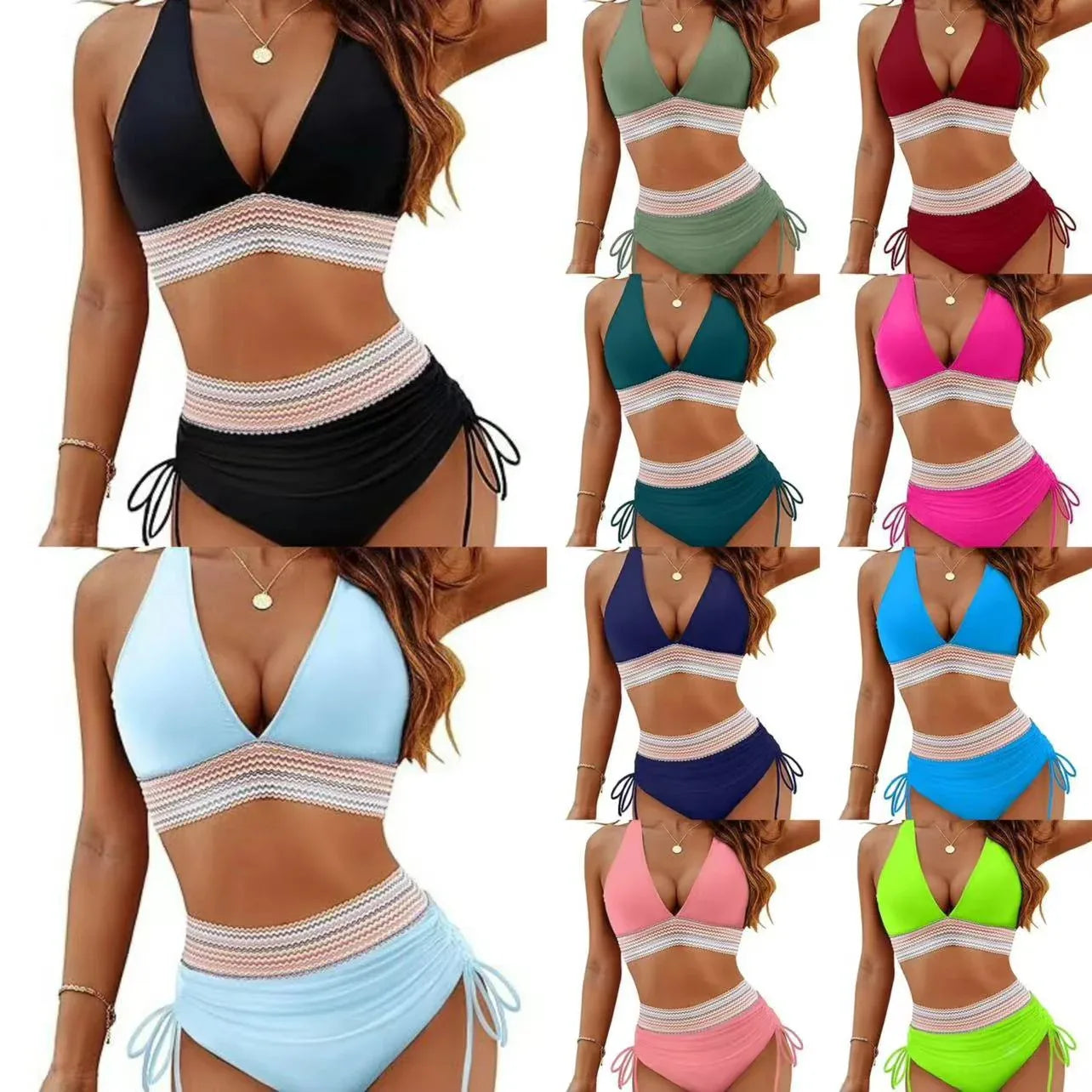 Fashion Women's High Waist Bikini Split Suit - DanaFashionstore