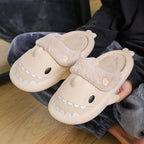 Winter Shark Shoes House Slippers With Button EVA Couple Slippers - DanaFashionstore