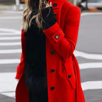 Autumn Winter New Woolen Coat Women's Slim Fit Cardigan Large Coat Women Long Sleeve Single Breasted Stand Collar Woolen Coat - DanaFashionstore