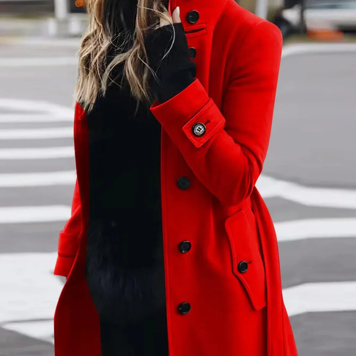 Autumn Winter New Woolen Coat Women's Slim Fit Cardigan Large Coat Women Long Sleeve Single Breasted Stand Collar Woolen Coat - DanaFashionstore