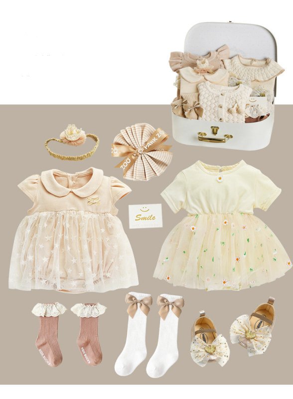 Babies' One-year-old Hand-held Hundred Days Dress Supplies $141.30 Dana Fashion style: 9 Style Size: 66cm Baby Clothing Product information: Fabric: Pure cotton (100%) Style: princess Applicable gender: female Clothing placket: single-breasted Number of p