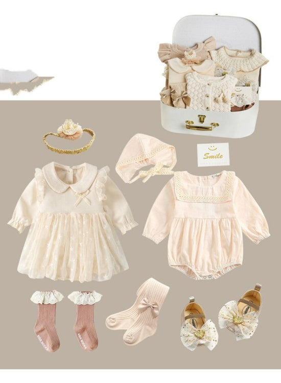 Babies' One-year-old Hand-held Hundred Days Dress Supplies $145.84 Dana Fashion style: 1 Style Size: 66cm Baby Clothing Product information: Fabric: Pure cotton (100%) Style: princess Applicable gender: female Clothing placket: single-breasted Number of p