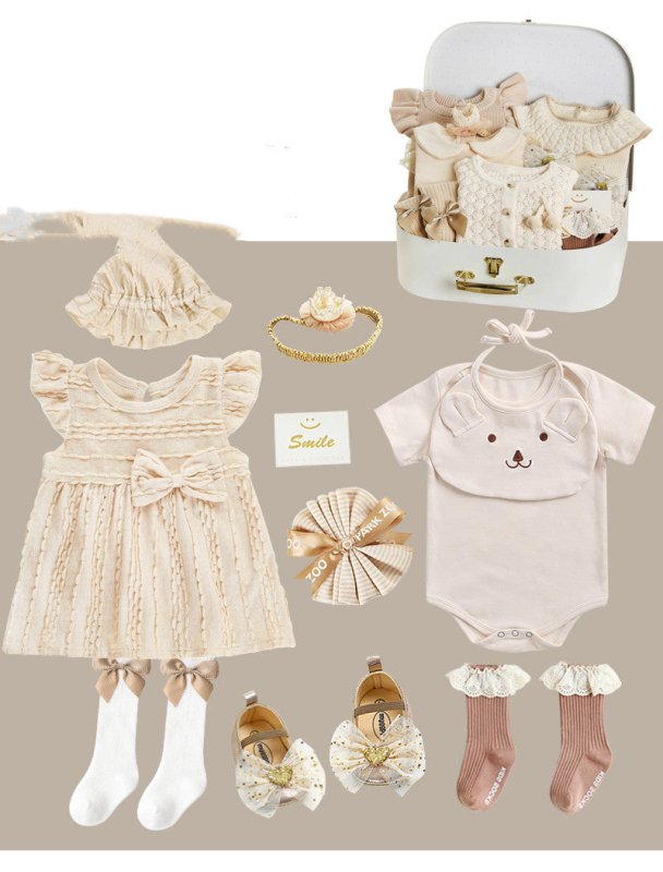 Babies' One-year-old Hand-held Hundred Days Dress Supplies $132.21 Dana Fashion style: 8 Style Size: 66cm Baby Clothing Product information: Fabric: Pure cotton (100%) Style: princess Applicable gender: female Clothing placket: single-breasted Number of p