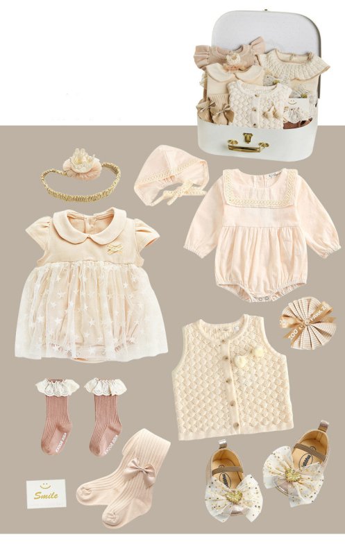 Babies' One-year-old Hand-held Hundred Days Dress Supplies $145.84 Dana Fashion style: 15 Style Size: 66cm Baby Clothing Product information: Fabric: Pure cotton (100%) Style: princess Applicable gender: female Clothing placket: single-breasted Number of