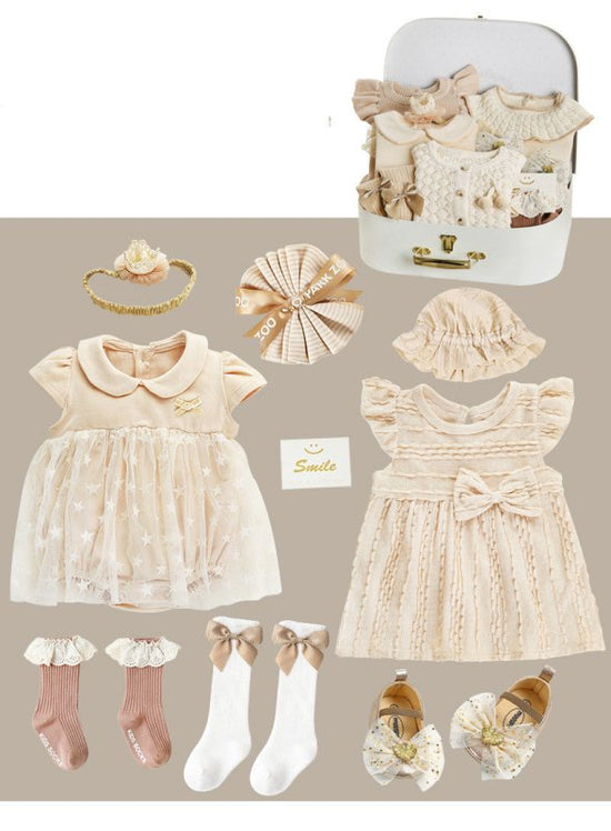 Babies' One-year-old Hand-held Hundred Days Dress Supplies $141.30 Dana Fashion style: 12 Style Size: 66cm Baby Clothing Product information: Fabric: Pure cotton (100%) Style: princess Applicable gender: female Clothing placket: single-breasted Number of