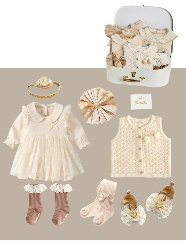 Babies' One-year-old Hand-held Hundred Days Dress Supplies $150.45 Dana Fashion style: 5 Style Size: 66cm Baby Clothing Product information: Fabric: Pure cotton (100%) Style: princess Applicable gender: female Clothing placket: single-breasted Number of p