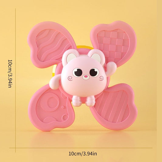 Baby Bath Spinning Top Toy Safe Interesting Baby Bath Toys Animal Hand Spinner Toys With Suction Cups Spin Toy $21.55 Dana Fashion style: Combination Toys & Hobbies Overview: When feeding the baby, stick Zhuan Zhuan Le on the dining table or wall, and the