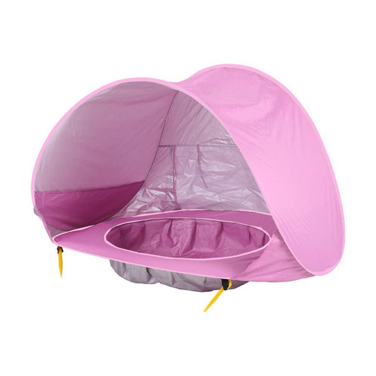 Baby Beach Tent Kids Outdoor Camping Easy Fold Up Waterproof Up Sun Awning Tent UV-protecting $54.85 Dana Fashion Color: Blue Baby & Mother Overview: NEW Design Concept: Designed for children under 3 years of age, Can accommodate 1-3 people. At the bottom