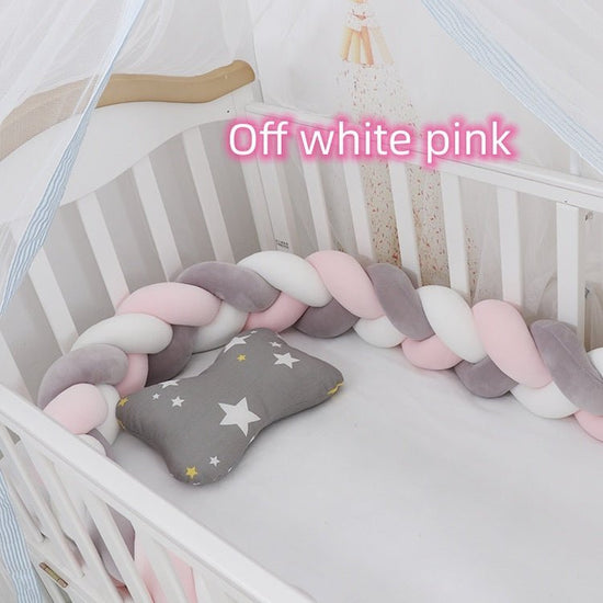 Baby Bumper Bed Braid Knot Pillow Cushion Bumper for Infant cuna Bebe lit Crib Protector Cot Bumper Room Decor $96.06 Dana Fashion Color: Off white powder Size: 4M Baby Clothing Overview: 1. Safety protection, anti-collision and anti-pinch Surrounding pro