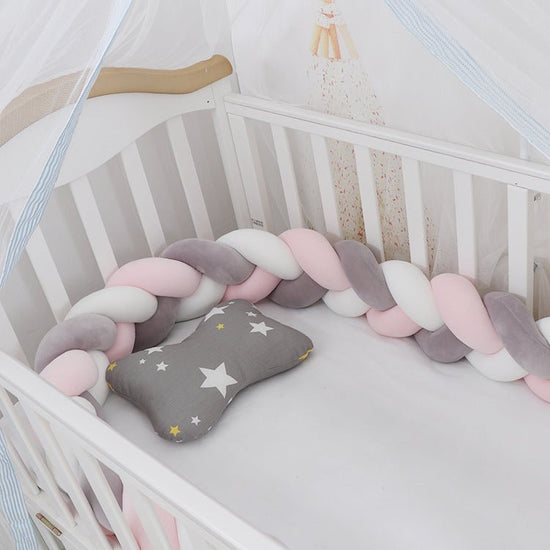 Baby Bumper Bed Braid Knot Pillow Cushion Bumper for Infant cuna Bebe lit Crib Protector Cot Bumper Room Decor $35.35 Dana Fashion Color: Off white pink Size: 1M Baby Clothing Overview: 1. Safety protection, anti-collision and anti-pinch Surrounding prote