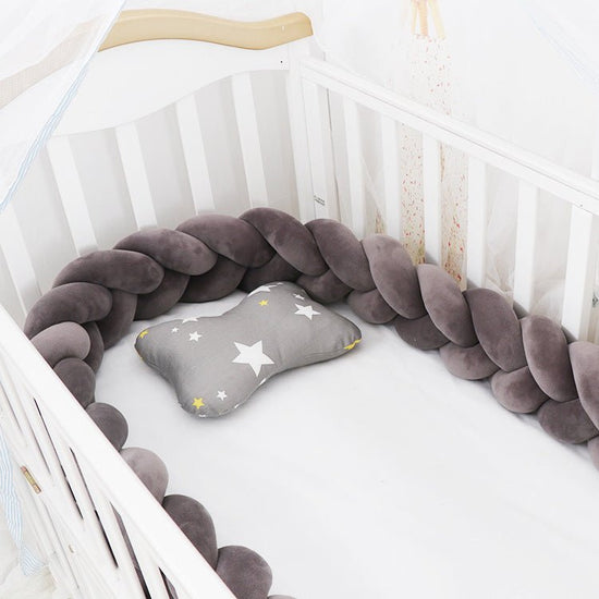 Baby Bumper Bed Braid Knot Pillow Cushion Bumper for Infant cuna Bebe lit Crib Protector Cot Bumper Room Decor $34.84 Dana Fashion Color: Dark grey Size: 1M Baby Clothing Overview: 1. Safety protection, anti-collision and anti-pinch Surrounding protection