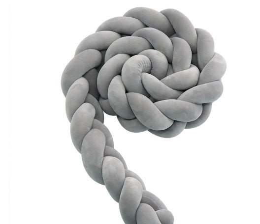 Baby Bumper Bed Braid Knot Pillow Cushion Bumper for Infant cuna Bebe lit Crib Protector Cot Bumper Room Decor $35.35 Dana Fashion Color: Light grey Size: 1M Baby Clothing Overview: 1. Safety protection, anti-collision and anti-pinch Surrounding protectio