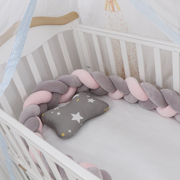 Baby Bumper Bed Braid Knot Pillow Cushion Bumper for Infant cuna Bebe lit Crib Protector Cot Bumper Room Decor $34.84 Dana Fashion Color: Gray pink Size: 1M Baby Clothing Overview: 1. Safety protection, anti-collision and anti-pinch Surrounding protection