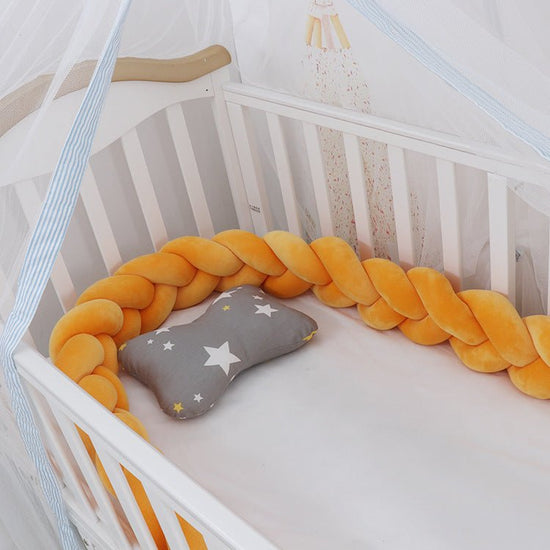 Baby Bumper Bed Braid Knot Pillow Cushion Bumper for Infant cuna Bebe lit Crib Protector Cot Bumper Room Decor $34.84 Dana Fashion Color: Ginger Size: 1M Baby Clothing Overview: 1. Safety protection, anti-collision and anti-pinch Surrounding protection, s
