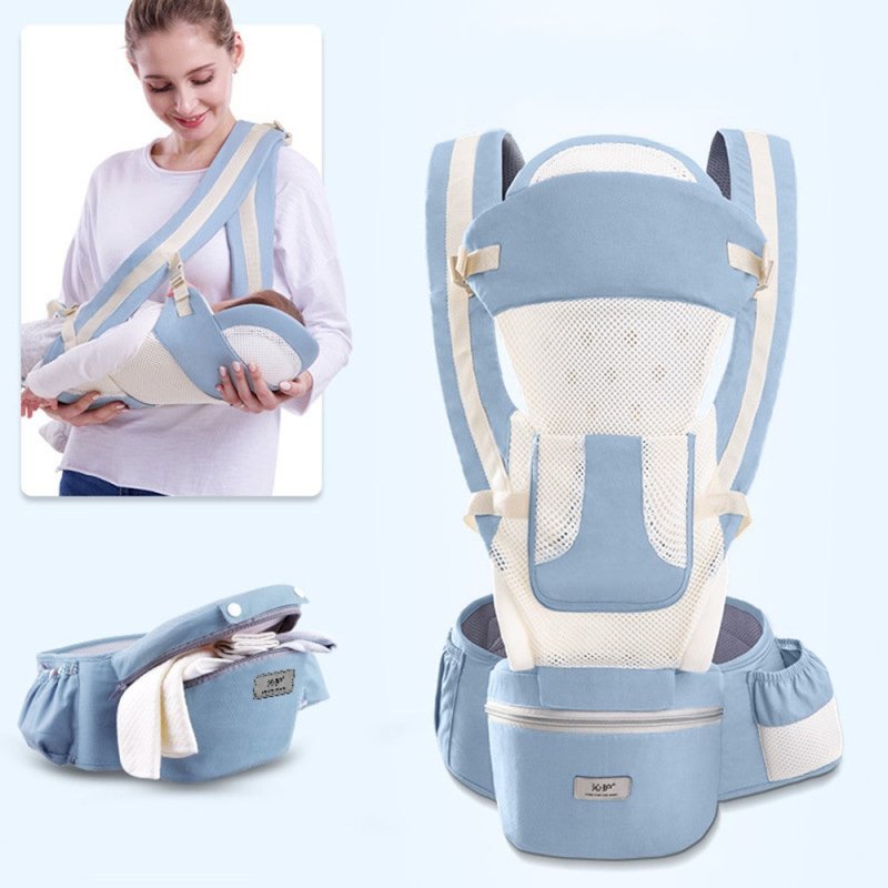 Baby carrier baby waist stool breathable multifunction $82.98 Dana Fashion Color: Light Blue Breathable Baby & Mother Fabric: fabric cotton, lining polyester Has a long back panel to protect your baby from the wind and the sun The long back plate also pro