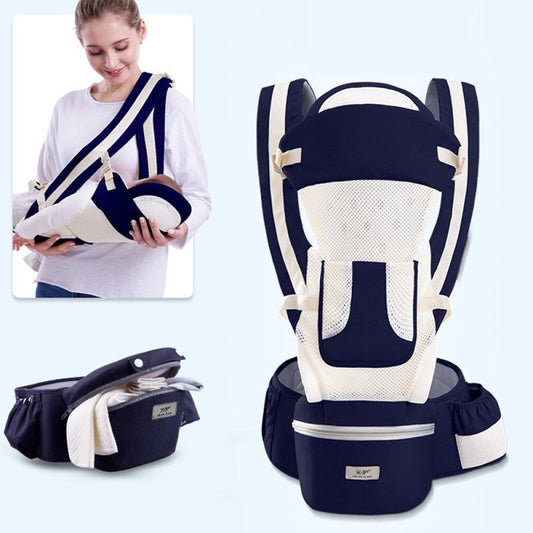 Baby carrier baby waist stool breathable multifunction $93.99 Dana Fashion Color: Blue Breathable Baby & Mother Fabric: fabric cotton, lining polyester Has a long back panel to protect your baby from the wind and the sun The long back plate also protects