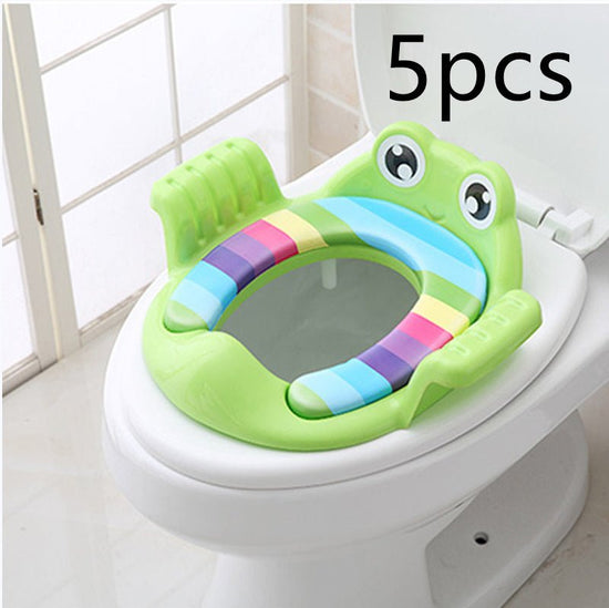 Baby Children Toilet Seat Toilet $121.04 Dana Fashion Color: Green 5pcs Baby & Mother Overview: Safe, comfortable and practical. Good quality PP material, soft, burr-free, comfortable for baby to sit on. With adjustable non-slip pads on the bottom, more s