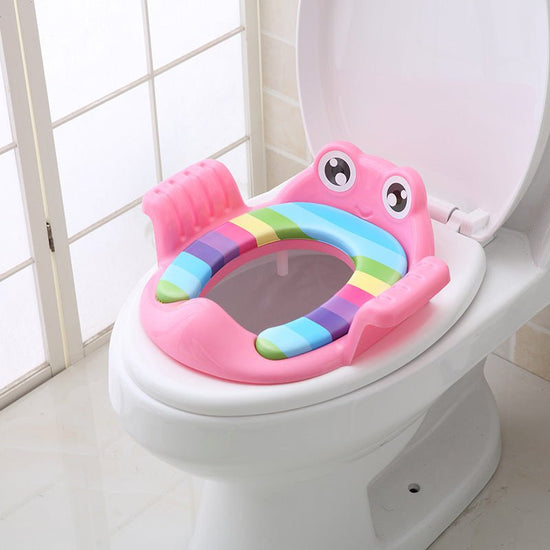 Baby Children Toilet Seat Toilet $71.68 Dana Fashion Color: Pink Baby & Mother Overview: Safe, comfortable and practical. Good quality PP material, soft, burr-free, comfortable for baby to sit on. With adjustable non-slip pads on the bottom, more stable,