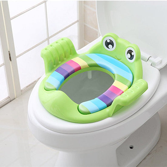 Baby Children Toilet Seat Toilet $79.26 Dana Fashion Color: Green Baby & Mother Overview: Safe, comfortable and practical. Good quality PP material, soft, burr-free, comfortable for baby to sit on. With adjustable non-slip pads on the bottom, more stable,