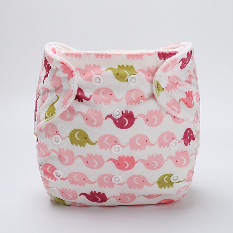 Baby cloth diaper pants cartoon diaper pants $10.34 Dana Fashion Color: Pink elephants Size: One size Baby Clothing Material: Polyester fiber Applicable age: 0-6 months,6-12 months,1-3 years Applicable people: no restrictions Color: Building blocks, yello
