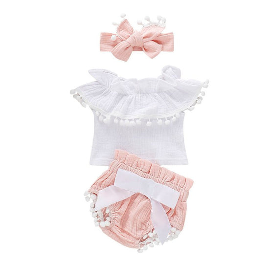 Baby clothes and pants $27.37 Dana Fashion Color: Pink Size: 100cm Baby Clothing Made of: Cotton pattern: plain Applicable gender: female Clothing placket: hedging Color classification: pink, blue, purple Combination form: sleeveless + pants 预览 删除 1. Asia