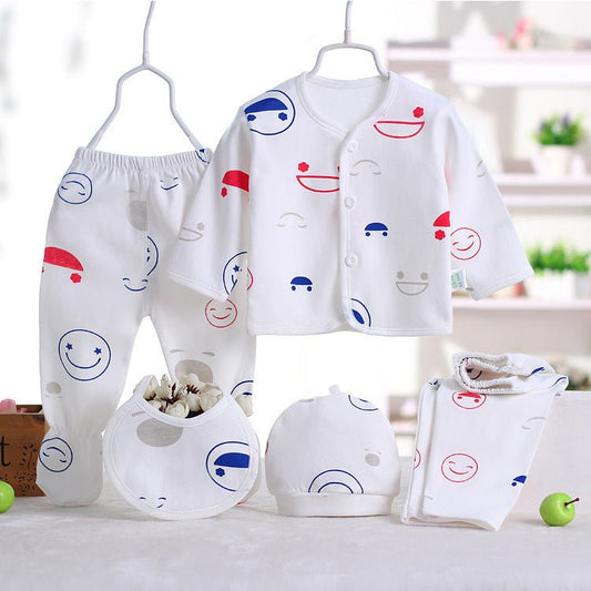 Baby Clothes, Baby Underwear, Newborn Underwear Five-piece Suit $19.50 Dana Fashion Color: Blue Size: One size Baby Clothing Product Information: Style: Casual Applicable gender: neutral/male and female Fabric technology: sanding, shearing, raising, soft
