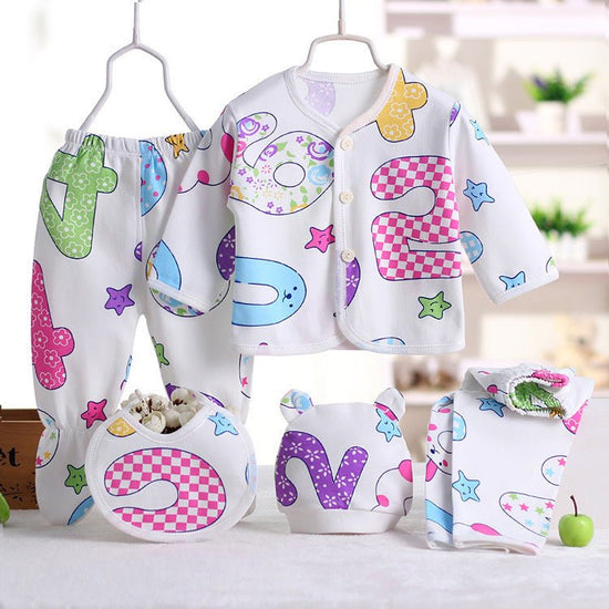 Baby Clothes, Baby Underwear, Newborn Underwear Five-piece Suit $19.50 Dana Fashion Color: Purple Size: One size Baby Clothing Product Information: Style: Casual Applicable gender: neutral/male and female Fabric technology: sanding, shearing, raising, sof