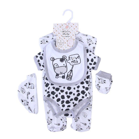 Baby Clothes Boys And Girls Onesie One Year Old Set $59.68 Dana Fashion Color: Cow Size: 3M 6M 9M Baby Clothing Product information: Fabric name: cotton Main fabric composition: cotton Fabric process: Soft treatment Thickness: Thin Patterns: animals, stri