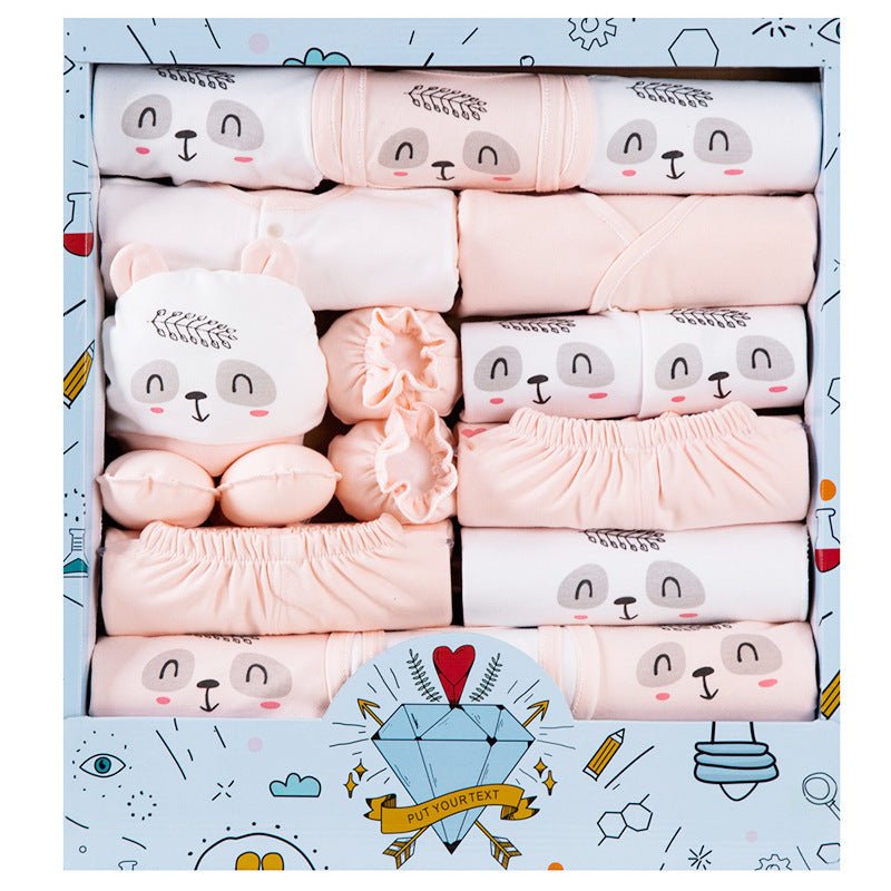 Baby Clothes Cotton Newborn Gift Box Set $69.50 Dana Fashion Color: Pink Size: Newborn style: A Baby Clothing Product Information : Applicable gender: Neutral/male and female Gift box content: Clothing + accessories / supplies Thickness: Thin section Suit