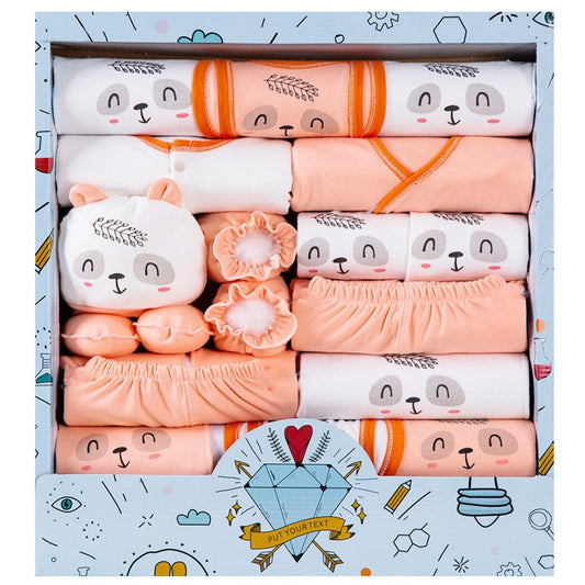 Baby Clothes Cotton Newborn Gift Box Set $69.50 Dana Fashion Color: Blue Size: Newborn style: A Baby Clothing Product Information : Applicable gender: Neutral/male and female Gift box content: Clothing + accessories / supplies Thickness: Thin section Suit