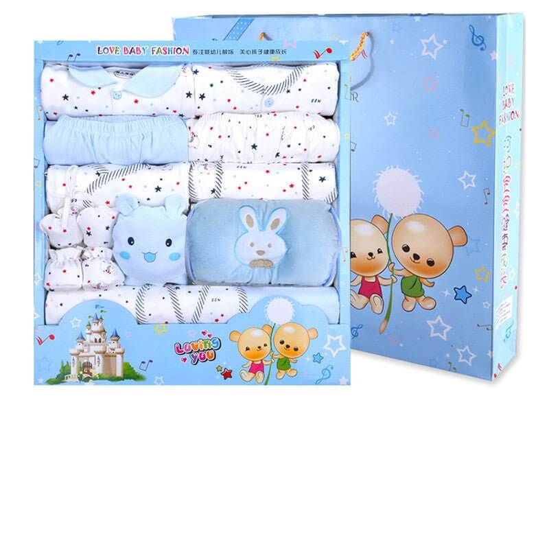 Baby Clothes Spring And Autumn Suit For Newborn $82.44 Dana Fashion style: 18pieces of blue Child size: 59cm Baby Clothing Product information: Material: Cotton Style: casual Features: Lapel strap Colour: blue, pink, yellow Size Information: Note: 1. Asia