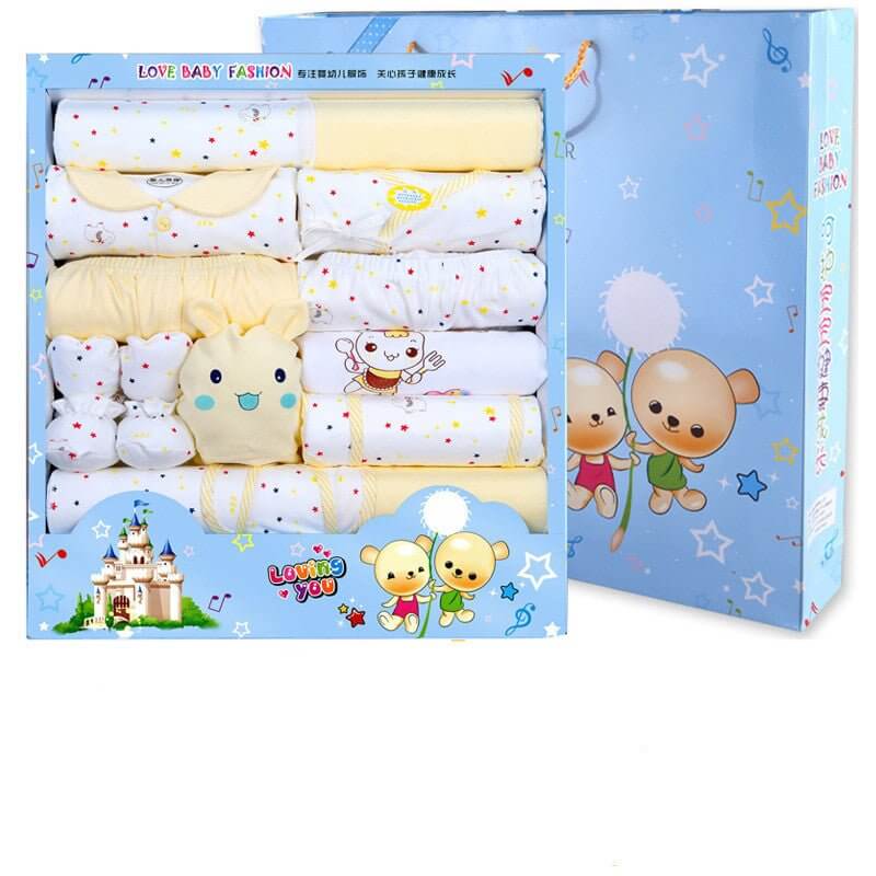Baby Clothes Spring And Autumn Suit For Newborn $68.25 Dana Fashion style: 16pieces of yellow Child size: 59cm Baby Clothing Product information: Material: Cotton Style: casual Features: Lapel strap Colour: blue, pink, yellow Size Information: Note: 1. As