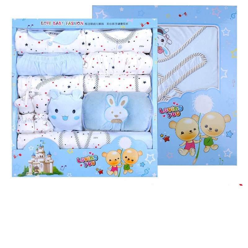 Baby Clothes Spring And Autumn Suit For Newborn $73.02 Dana Fashion style: Warm 16pieces blue Child size: 59cm Baby Clothing Product information: Material: Cotton Style: casual Features: Lapel strap Colour: blue, pink, yellow Size Information: Note: 1. As
