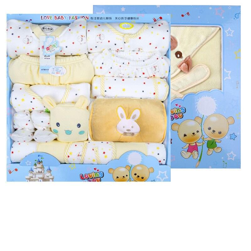 Baby Clothes Spring And Autumn Suit For Newborn $91.92 Dana Fashion style: 23pieces of yellow Child size: 59cm Baby Clothing Product information: Material: Cotton Style: casual Features: Lapel strap Colour: blue, pink, yellow Size Information: Note: 1. As