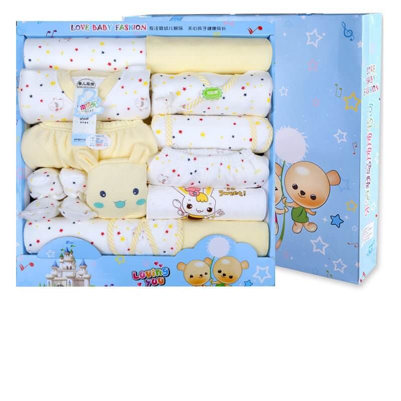 Baby Clothes Spring And Autumn Suit For Newborn $73.02 Dana Fashion style: Warm 16pieces yellow Child size: 59cm Baby Clothing Product information: Material: Cotton Style: casual Features: Lapel strap Colour: blue, pink, yellow Size Information: Note: 1.