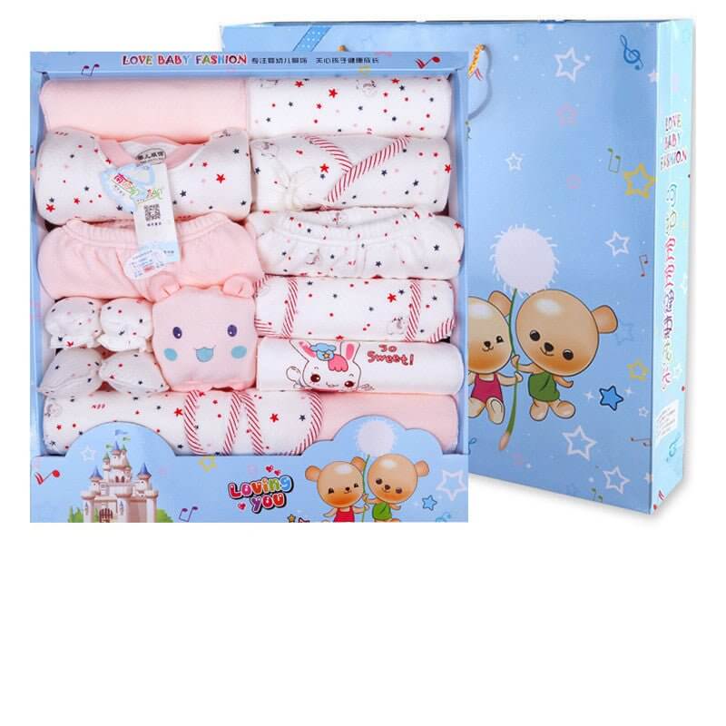 Baby Clothes Spring And Autumn Suit For Newborn $73.02 Dana Fashion style: Warm 16pieces of pink Child size: 59cm Baby Clothing Product information: Material: Cotton Style: casual Features: Lapel strap Colour: blue, pink, yellow Size Information: Note: 1.