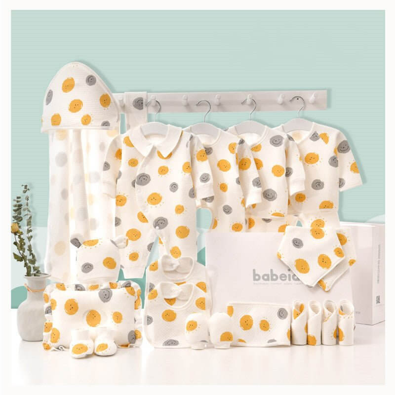 Baby clothes summer suit $89.68 Dana Fashion Color: Four seasons x23 Size: 59cm Baby Clothing Product information: Fabric: Cotton Applicable gender: General Placket: single breasted Number of pieces: 20 or more Combination form: clothing + accessories Mat