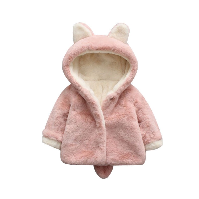 Baby cotton coat $28.56 Dana Fashion Color: Beige Size: 100cm Baby Clothing Fabric Technology: Flocking Filling: 96% cotton and above Thickness: thick pattern: plain Main fabric composition: polyester fiber (polyester) Color: pink (plus velvet plus cotton