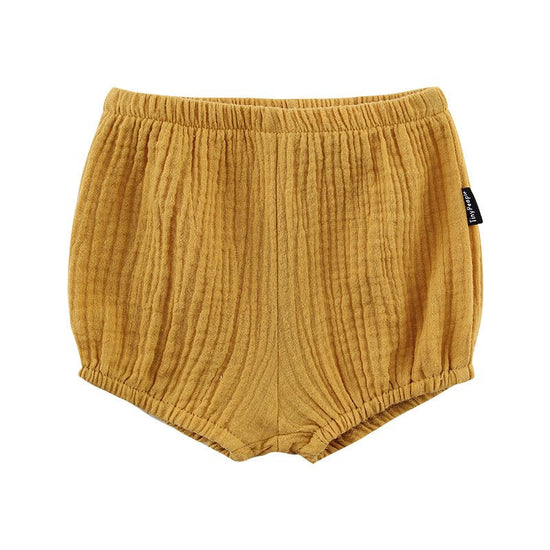 Baby Cotton Crepe Shorts Summer Breathable Light Pants Baby Bloomers $15.72 Dana Fashion Color: Light yellow Size: 100cm Baby Clothing Product information: Made of: Cotton Whether to open the crotch: do not open the crotch Waist: middle waist Applicable g