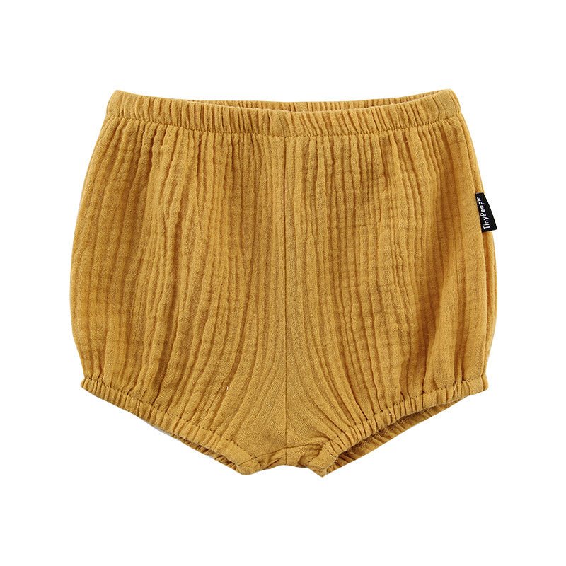 Baby Cotton Crepe Shorts Summer Breathable Light Pants Baby Bloomers $15.72 Dana Fashion Color: Light yellow Size: 100cm Baby Clothing Product information: Made of: Cotton Whether to open the crotch: do not open the crotch Waist: middle waist Applicable g
