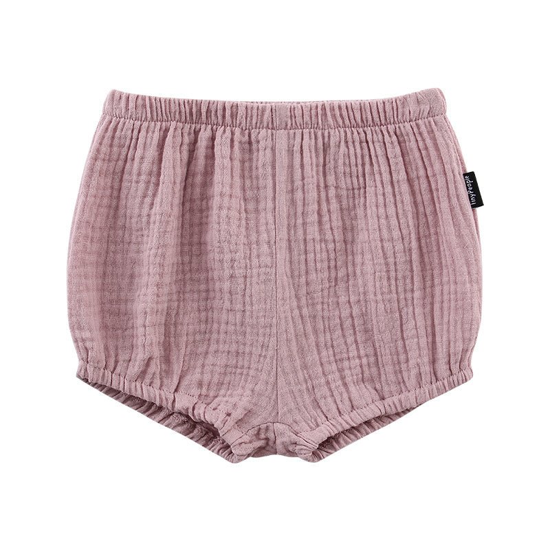 Baby Cotton Crepe Shorts Summer Breathable Light Pants Baby Bloomers $15.72 Dana Fashion Color: Pink Size: 100cm Baby Clothing Product information: Made of: Cotton Whether to open the crotch: do not open the crotch Waist: middle waist Applicable gender: n